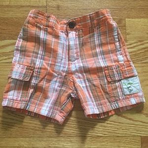 Janie and Jack plaid cotton cargo shorts for baby